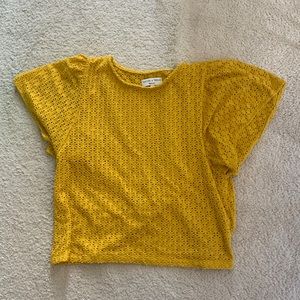 Yellow Madewell Flutter Sleeve Top